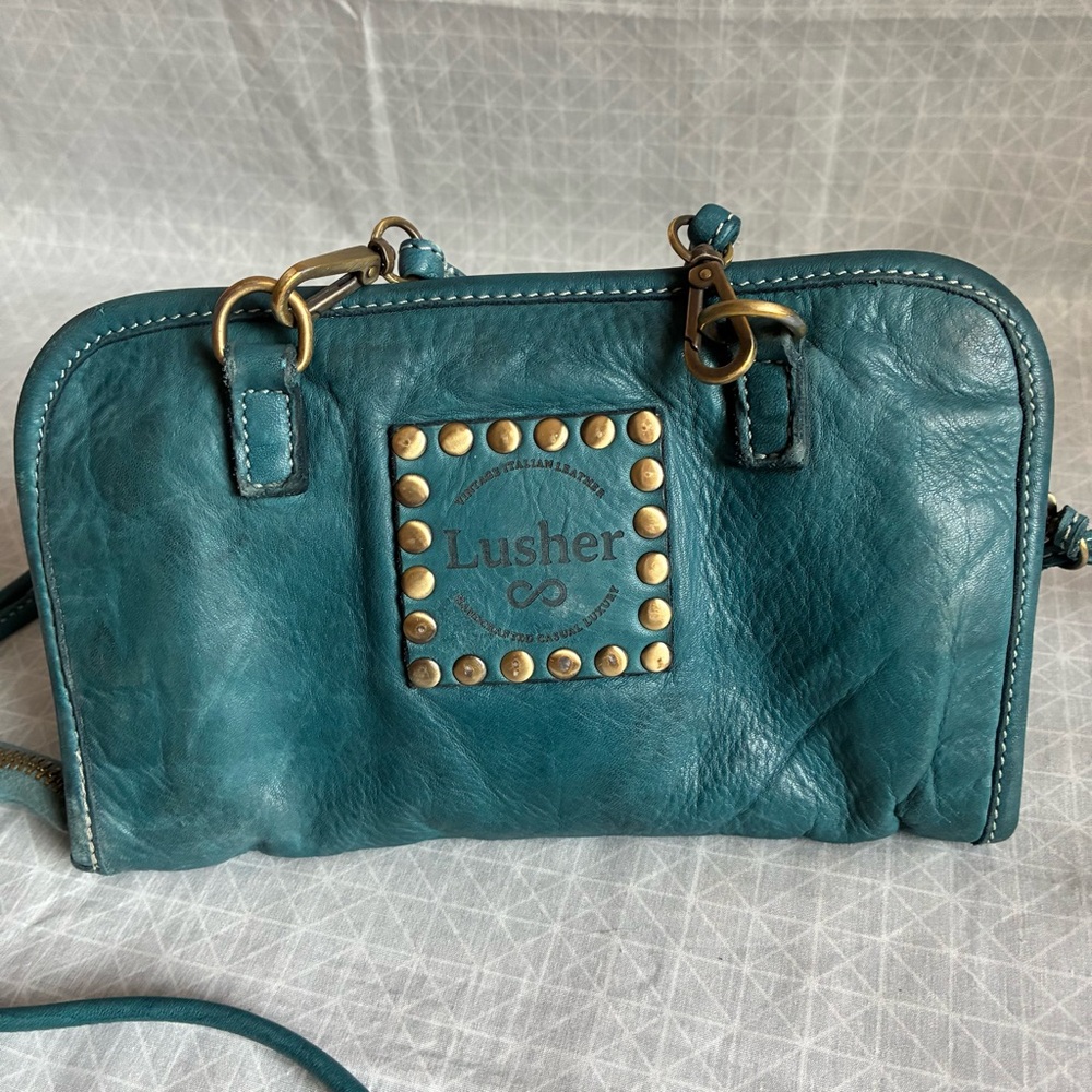 Lusher Deep Teal Leather Crossbody Phone Wallet - Picture 2 of 6